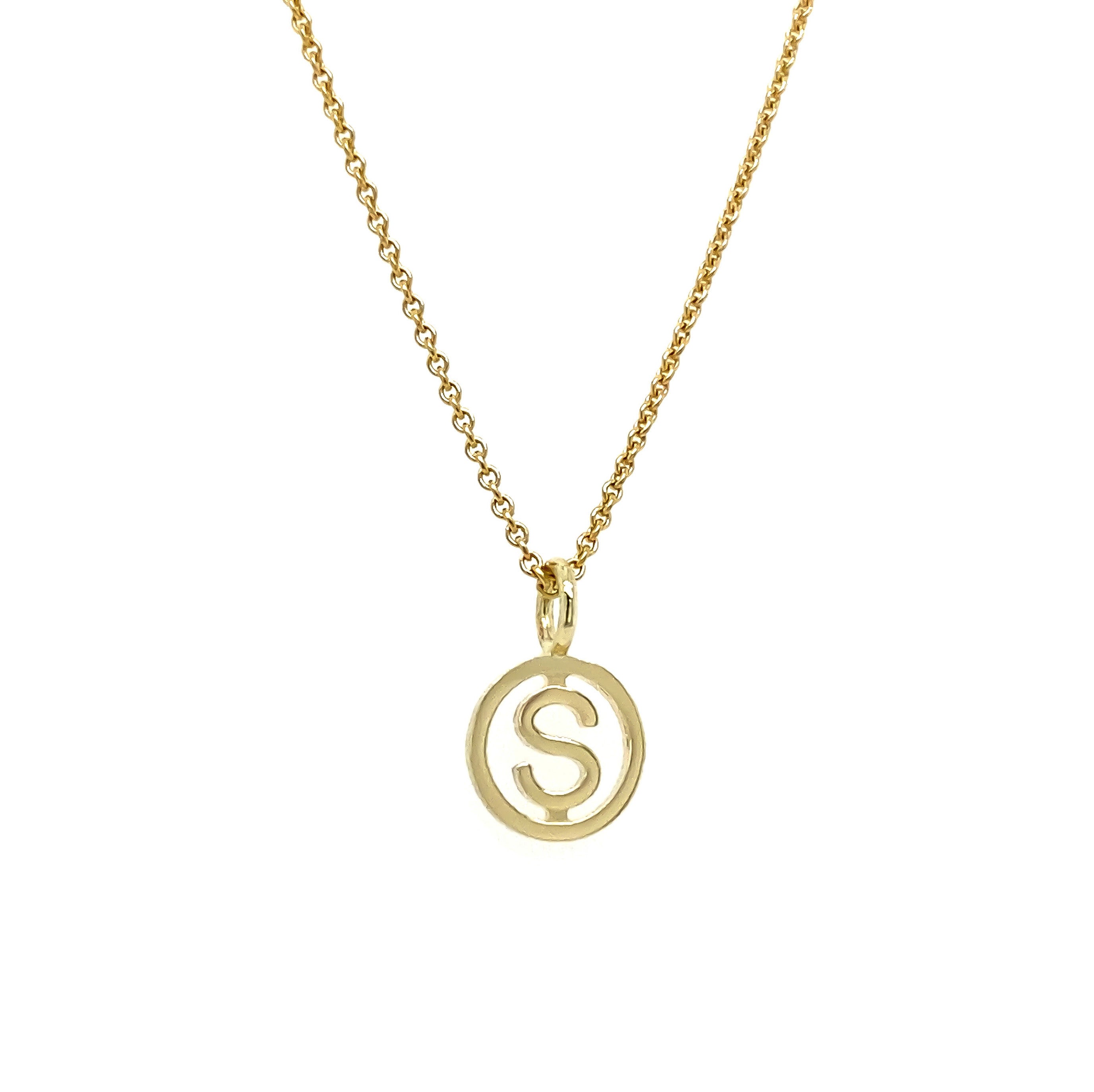 Coin Necklace Open Coin Initial