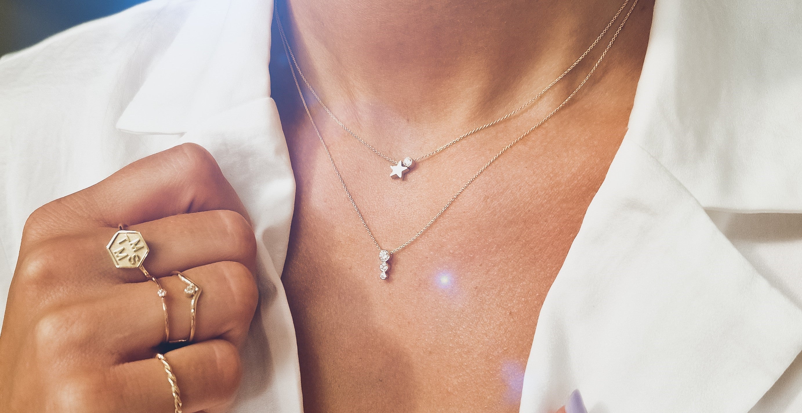 Gouden sieraden met diamant