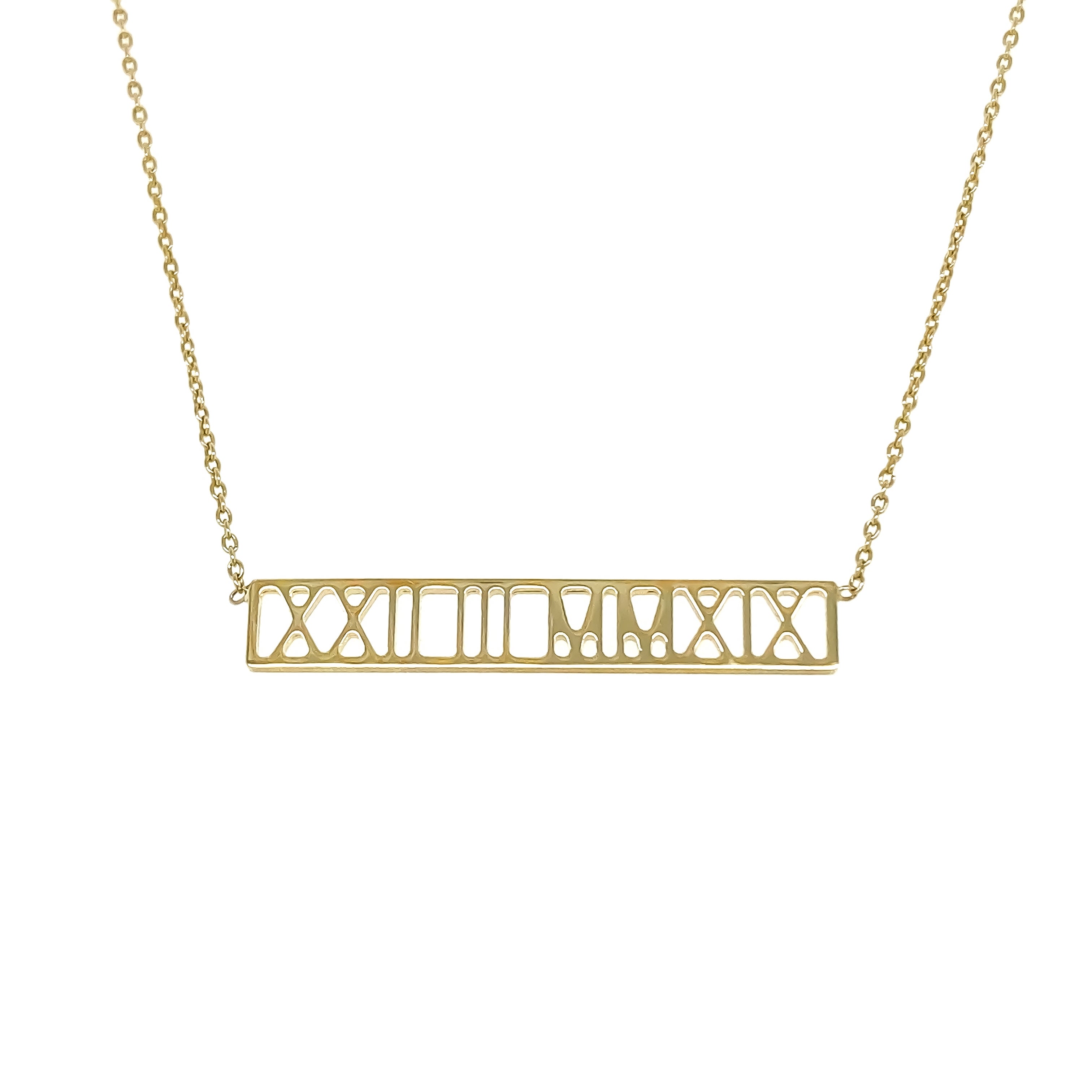 Bar Necklace with Roman numerals